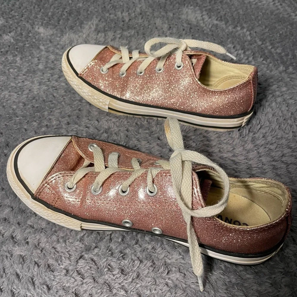 Converse Chuck‎ Taylor All Star Pink Glitter Sneakers Tennis Shoes Youth Size 3